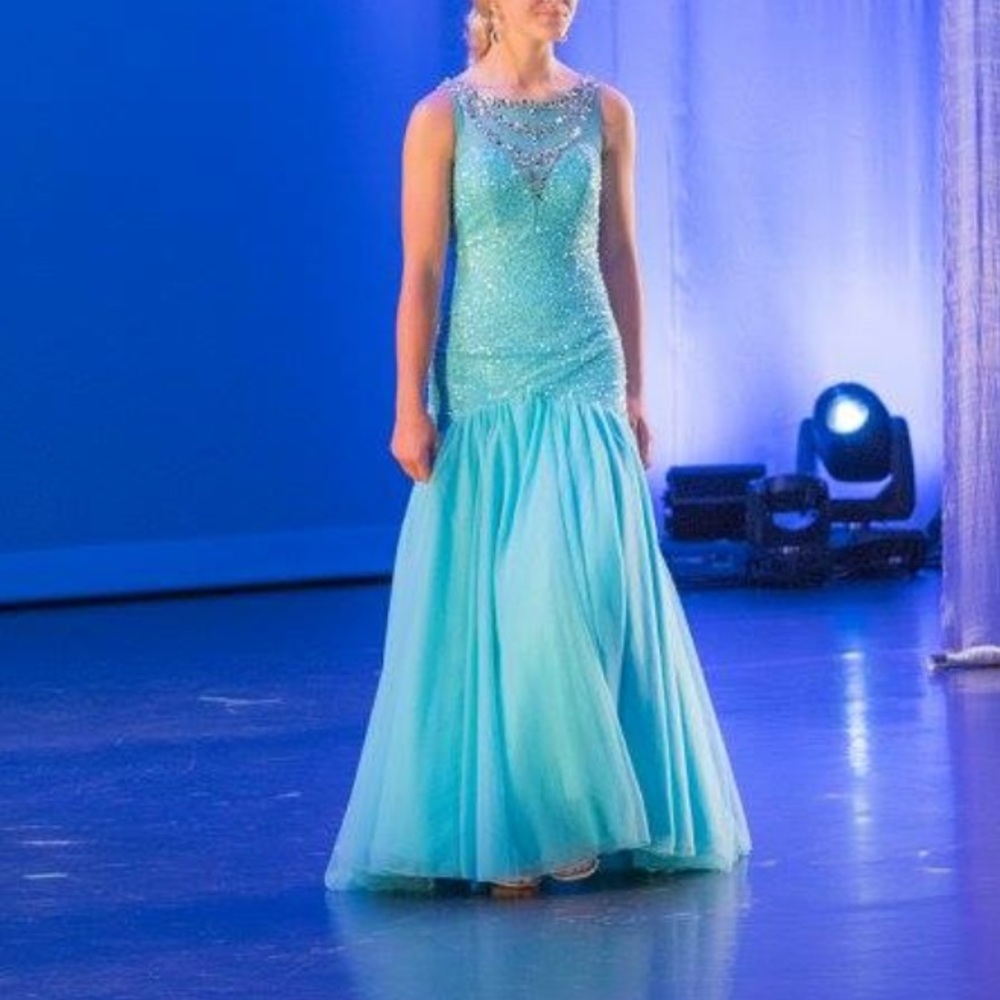 Sherry Hill Teal Prom Dress Size 2